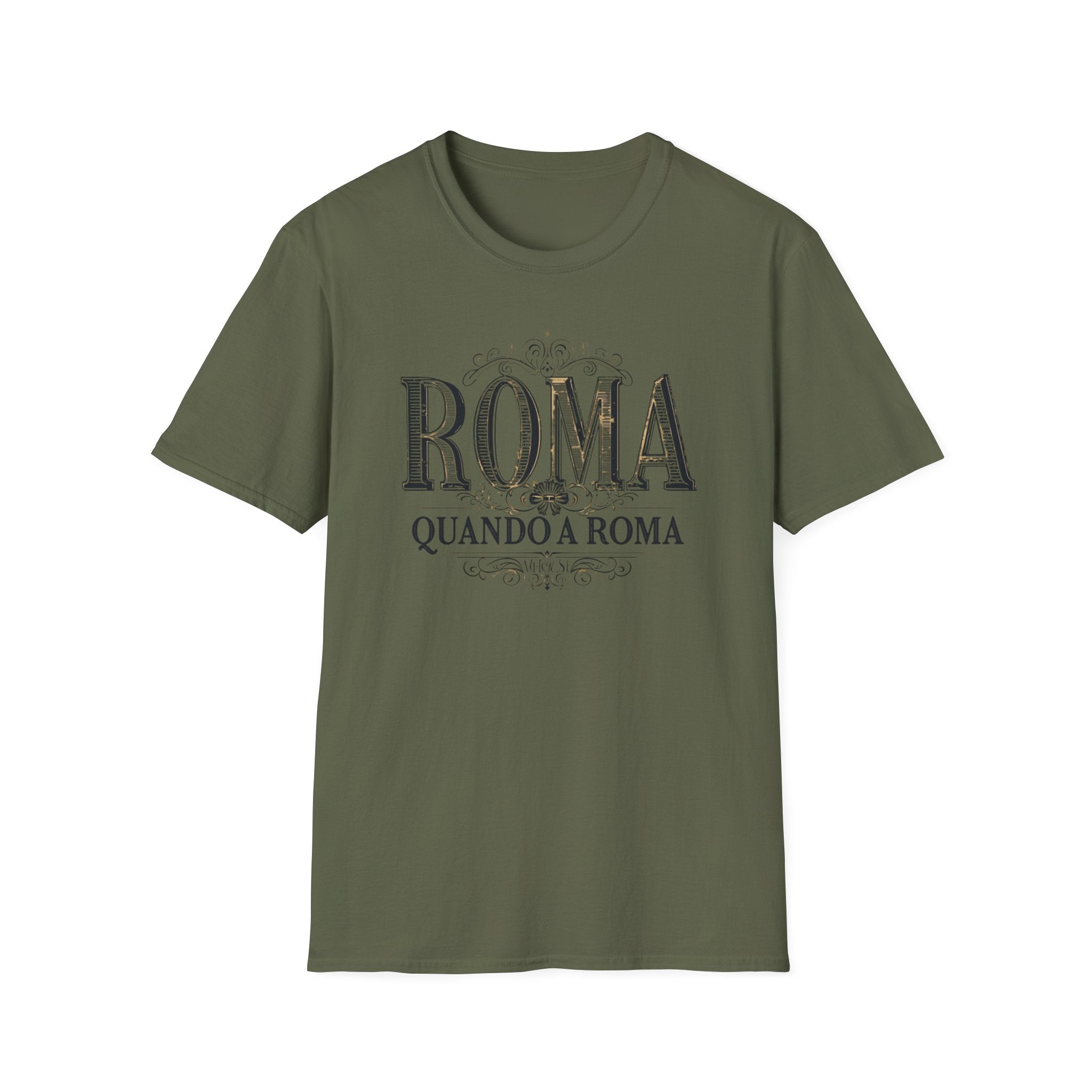 Roma Quando a Roma T-Shirt | Vintage Roman Travel Typography