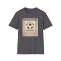 Soccer Newspaper T-Shirt — New York City 2026 Vintage Soccer Tee