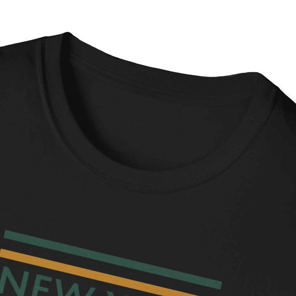 New York Striped Logo T-Shirt | Retro Lines City Design
