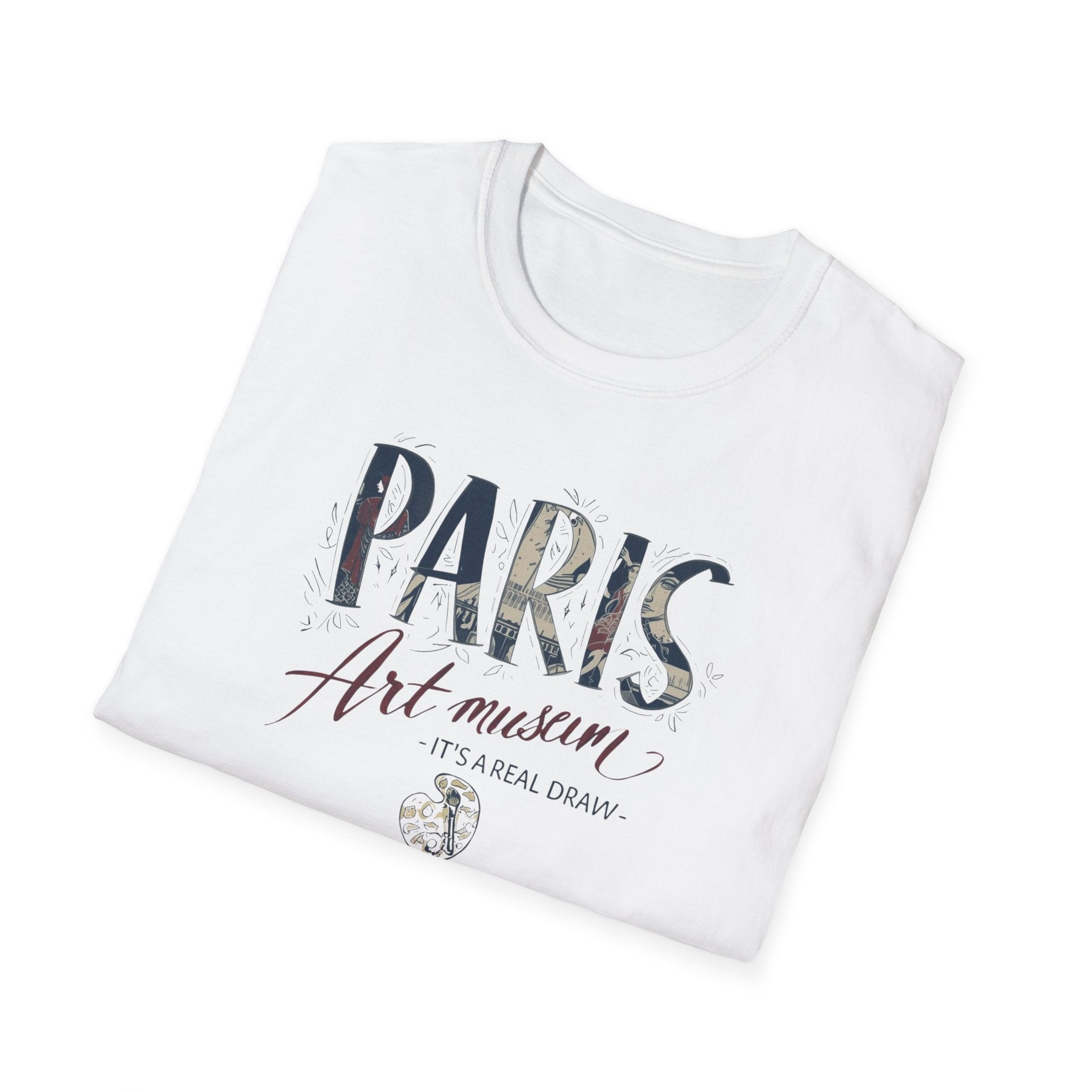 Paris Art Museum T-Shirt — Vintage Floral Typography Travel Tee