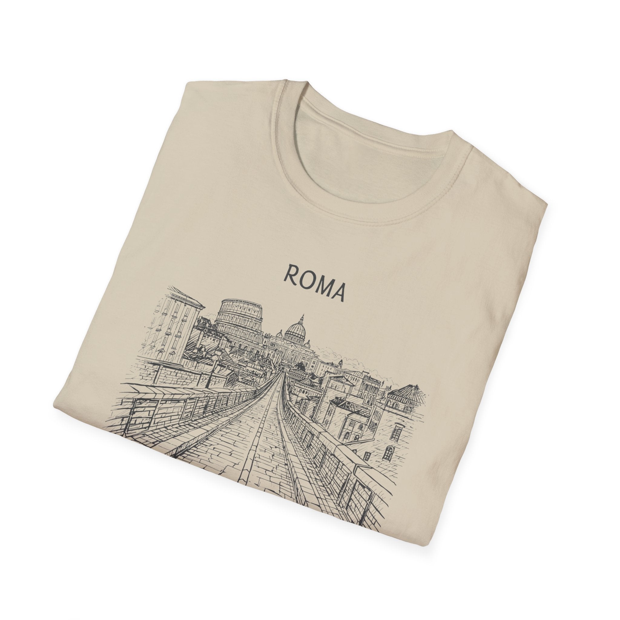 Rome skyline sketch T-Shirt | Ponte Sant'Angelo illustration, travel souvenir