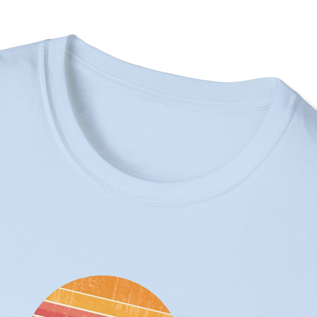Retro Sunset New York T-Shirt | Vintage Striped City Graphic