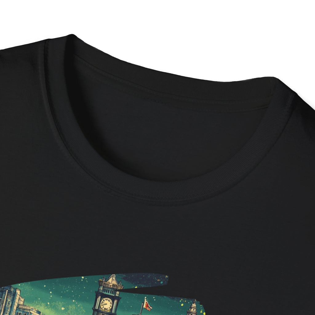 Dublin vintage travel collage T-Shirt | Irish city skyline, retro postcard style