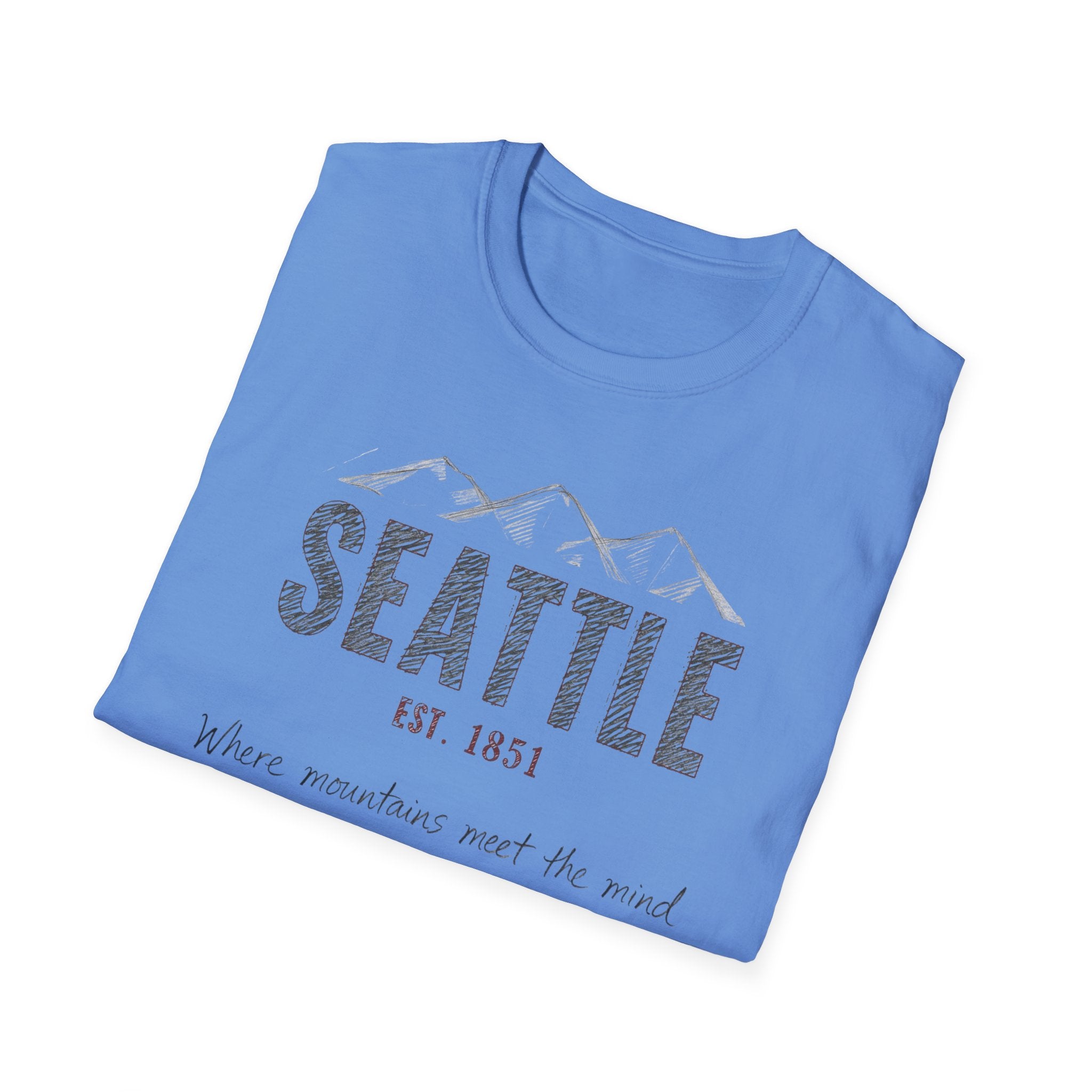 Seattle Mountains T-Shirt — "Where mountains meet the mind" Vintage City Tee