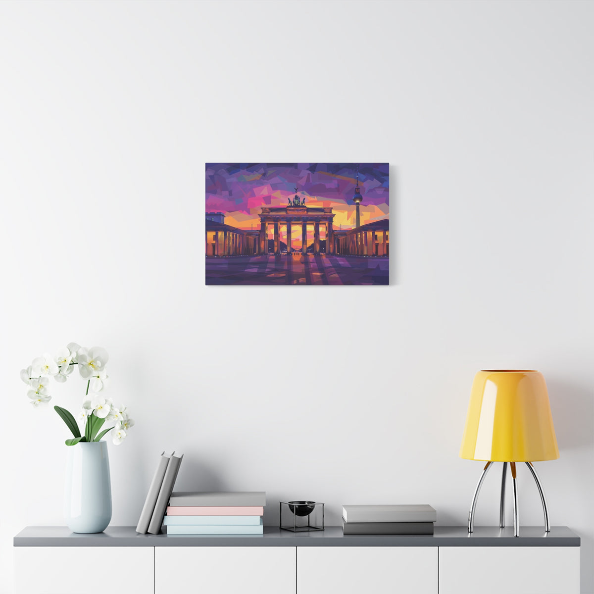Brandenburg Gate Sunset Canvas — Colorful Berlin Landmark Wall Art