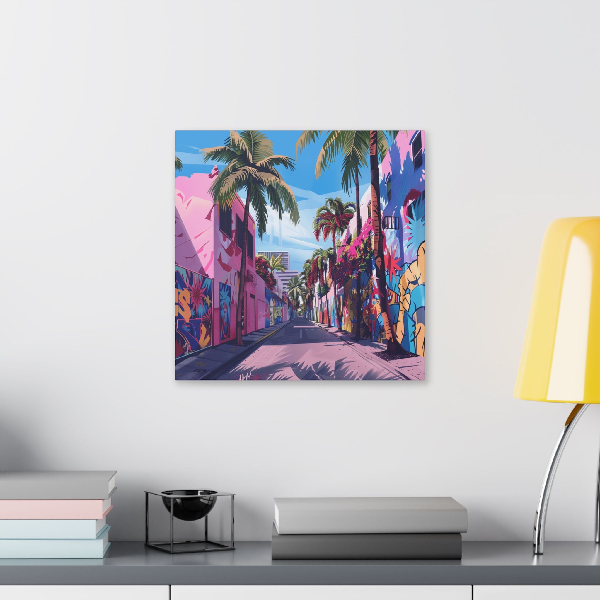 Wynwood Walls - Tropical Street Art Canvas – Miami Palm Alley Wall Art