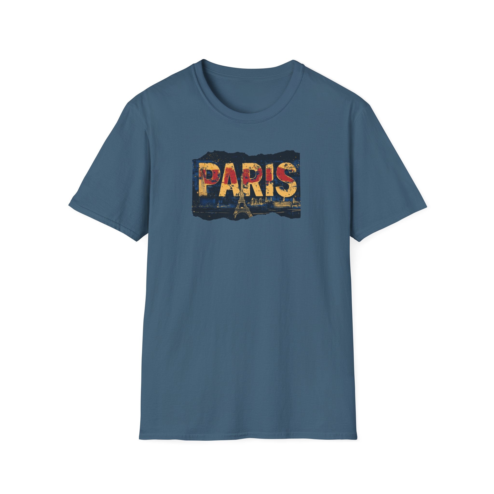 Paris Skyline Graphic T-Shirt | Vintage Textured Paris Design