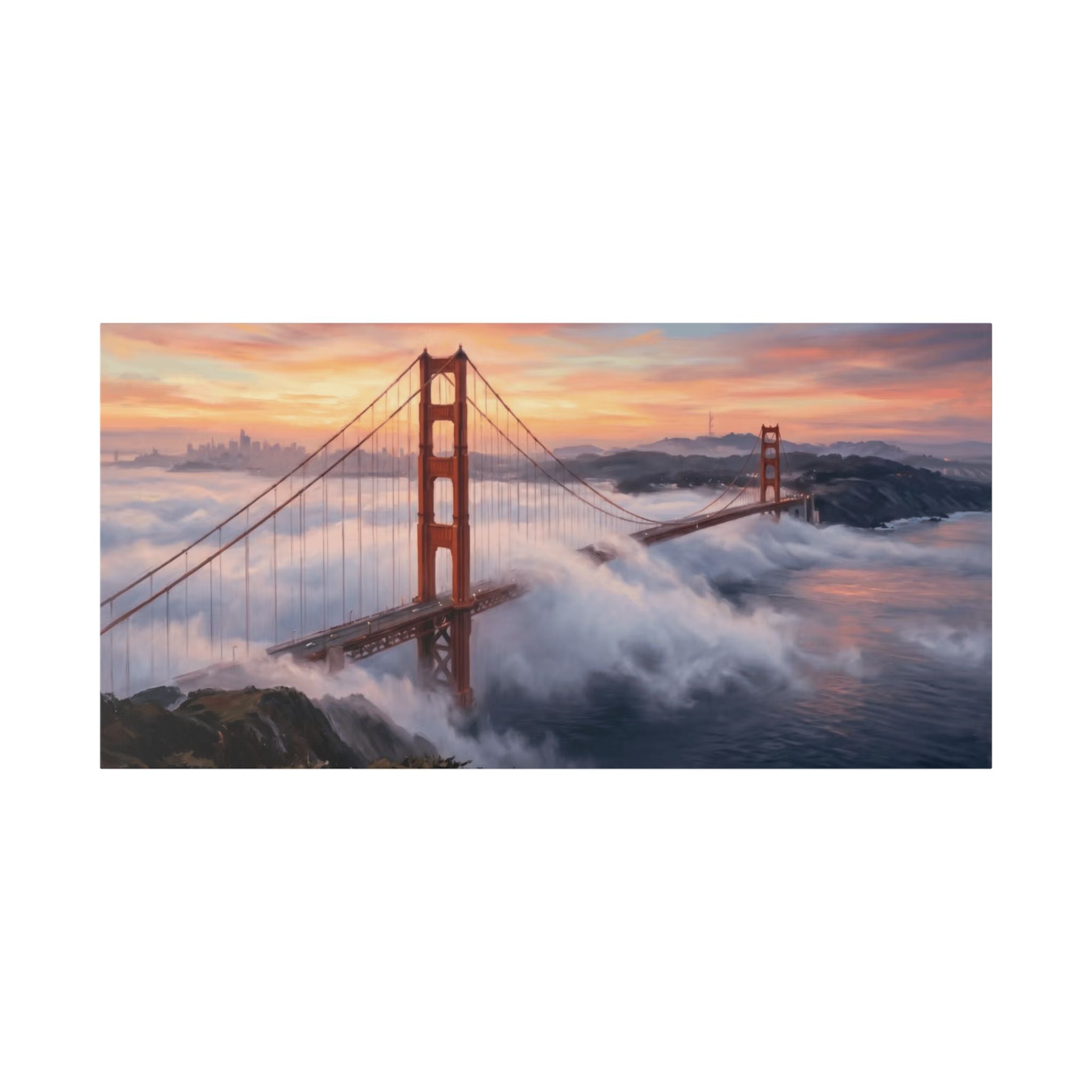 Golden Gate Sunrise Canvas Print — San Francisco Bridge Wall Art
