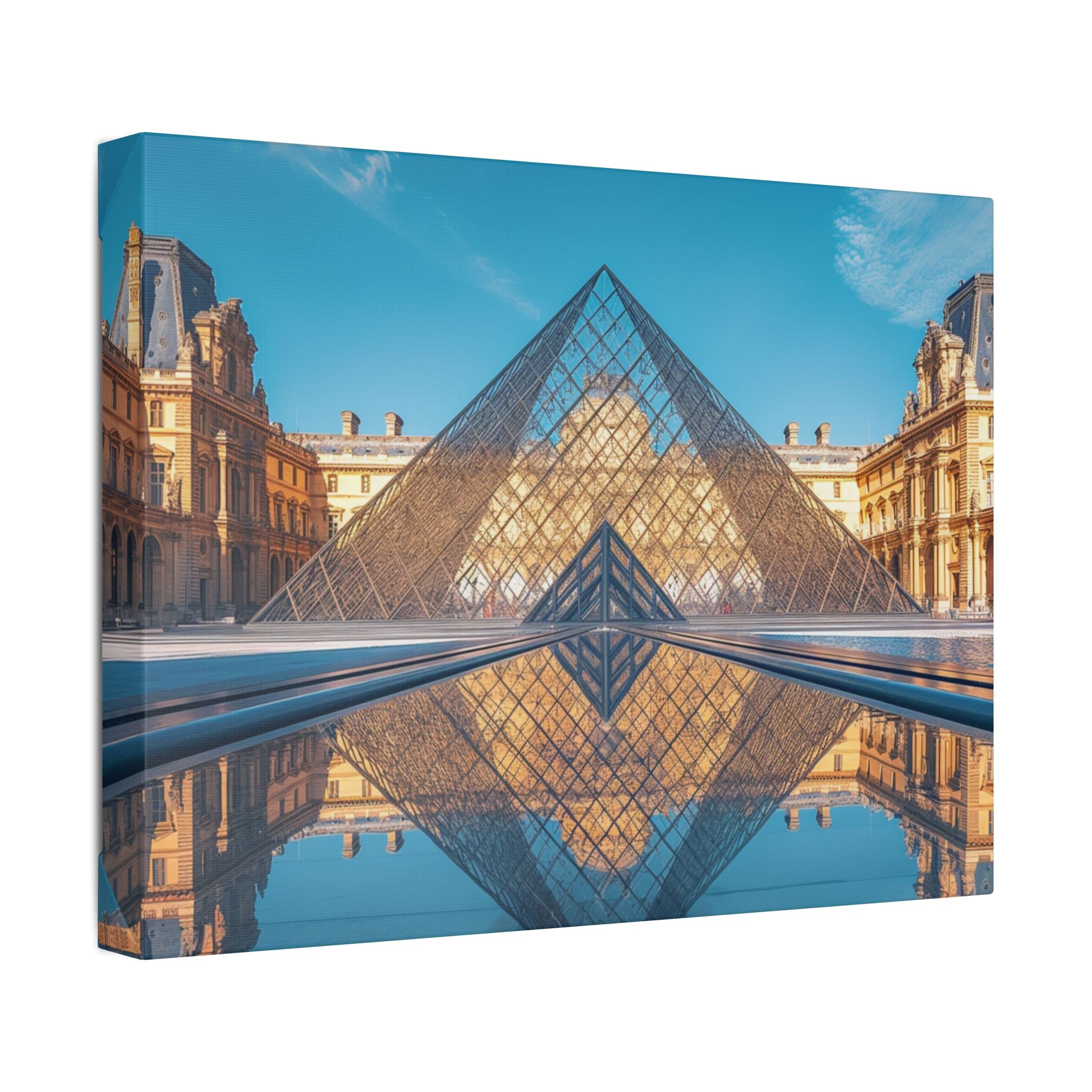 Louvre Glass Pyramid Canvas Print — Paris Travel Wall Art