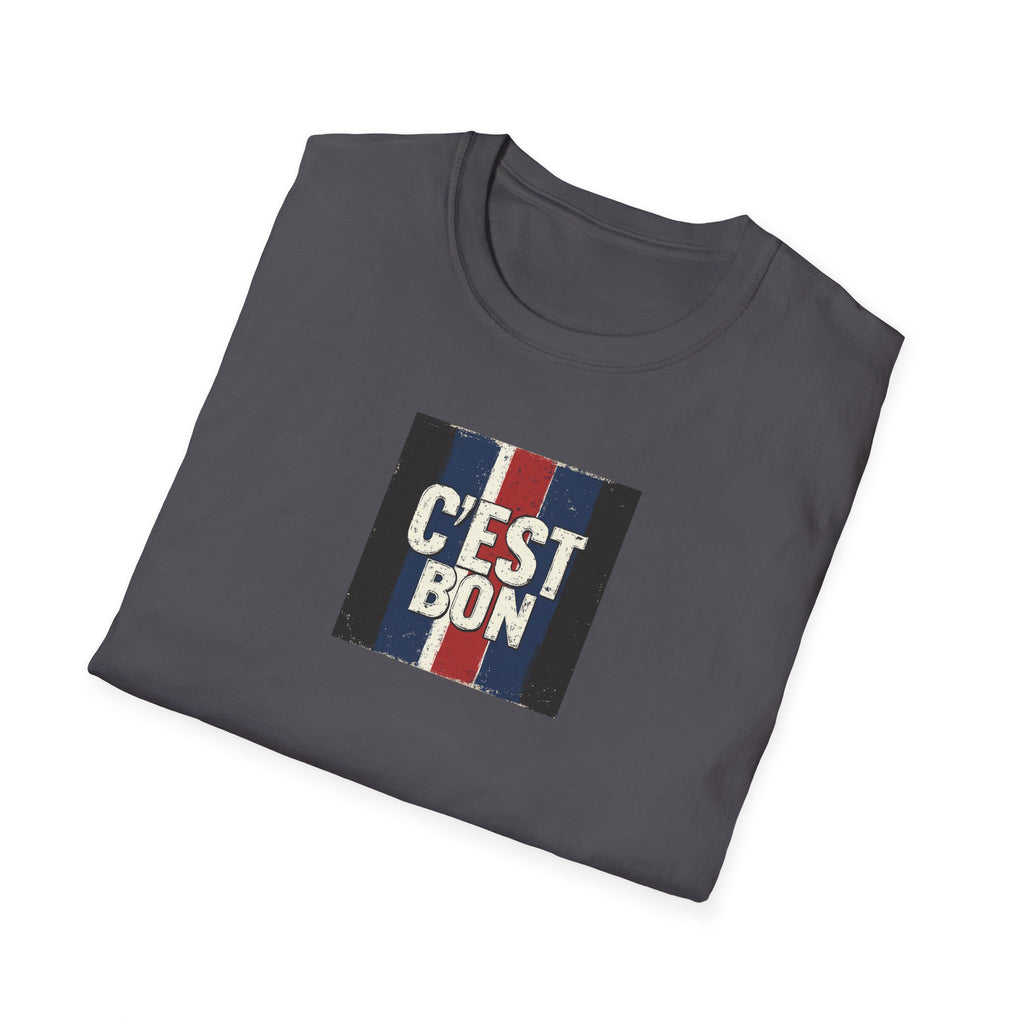 C'est Bon French Flag Stripe T-Shirt | Retro French Phrase Tee