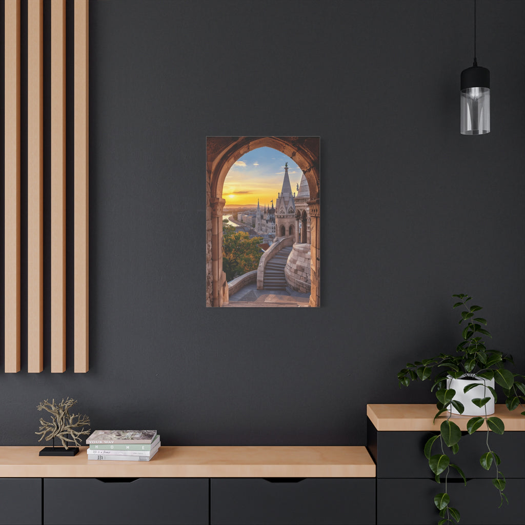 Budapest Fisherman's Bastion Sunset Canvas