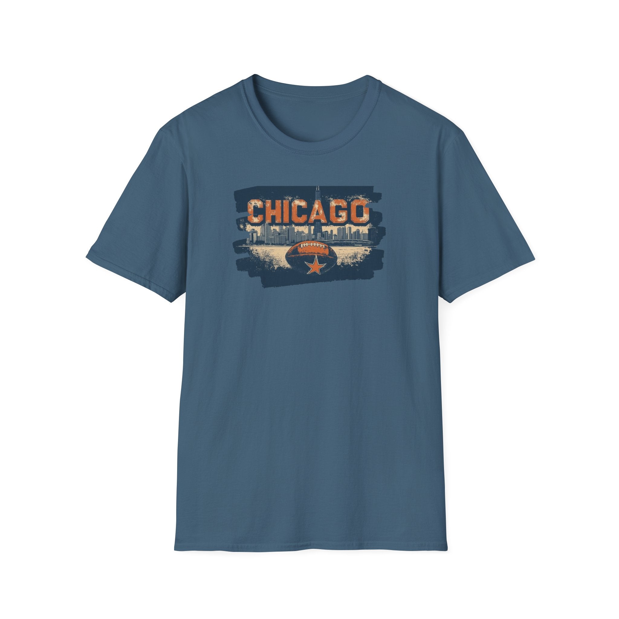Chicago Skyline Distressed T-Shirt | Cityscape, Retro Star