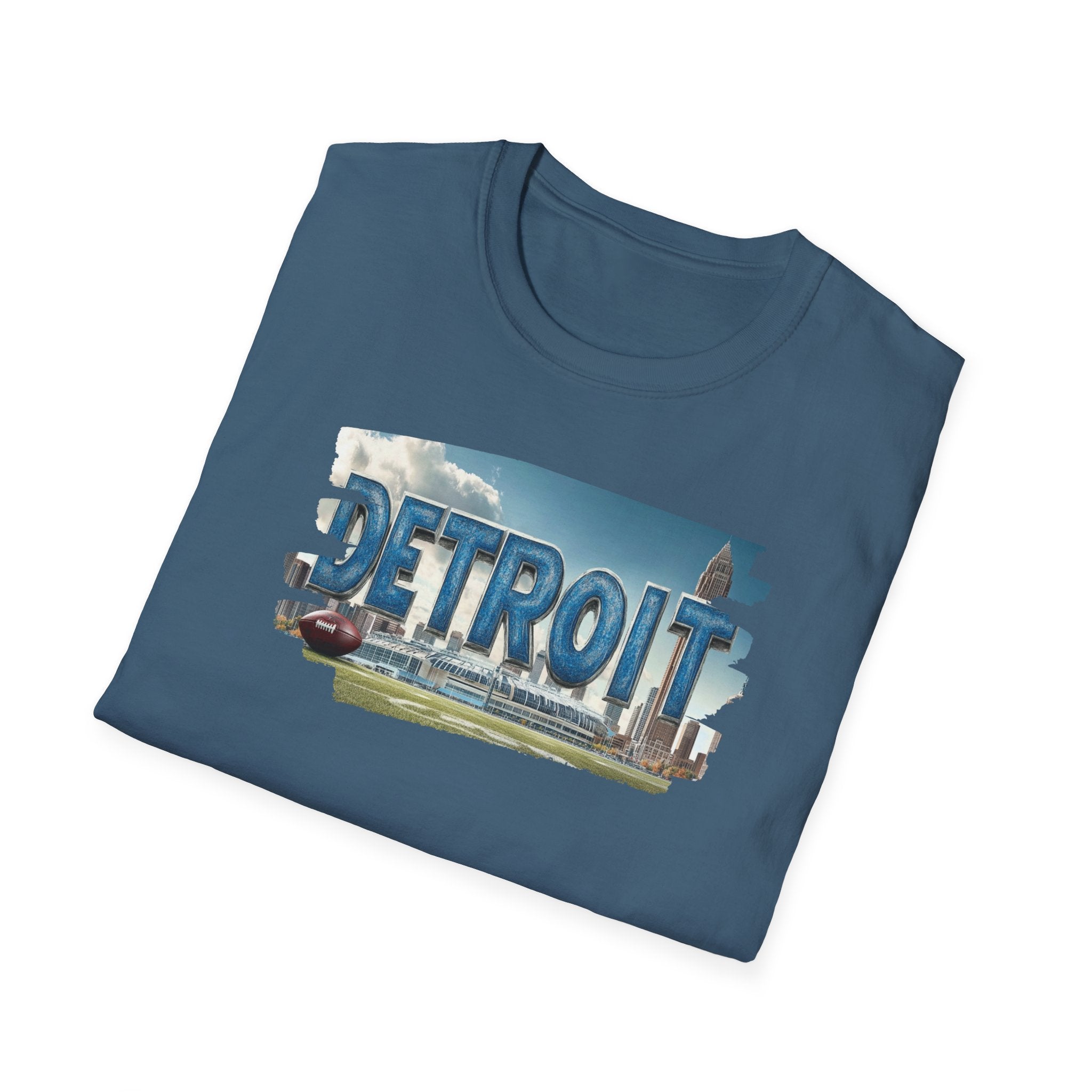 Detroit city skyline brushstroke T-Shirt | Motor City typography