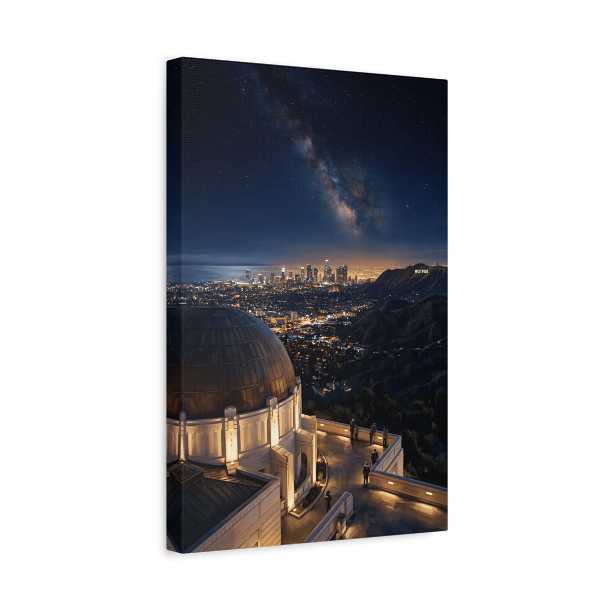 Canvas Wall Art — Griffith Observatory Night Skyline with Milky Way - Los Angeles