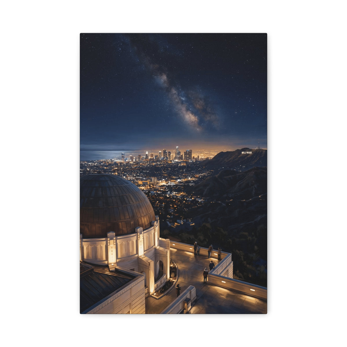 Canvas Wall Art — Griffith Observatory Night Skyline with Milky Way - Los Angeles