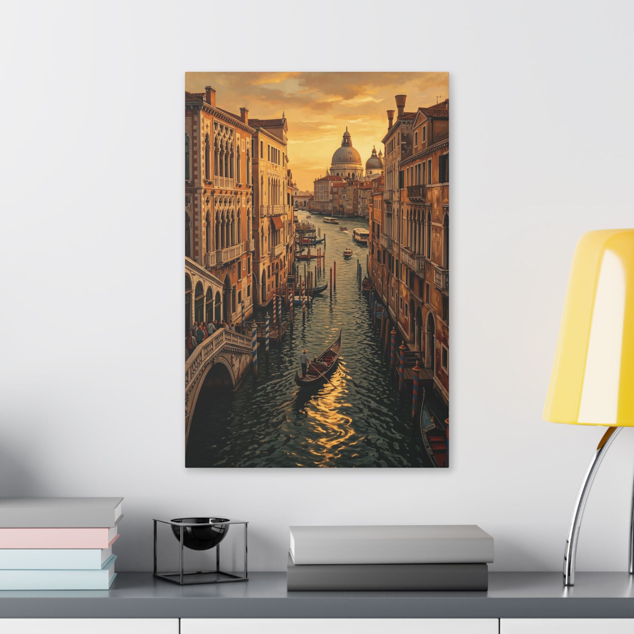 Venetian Canal Sunset Canvas Print