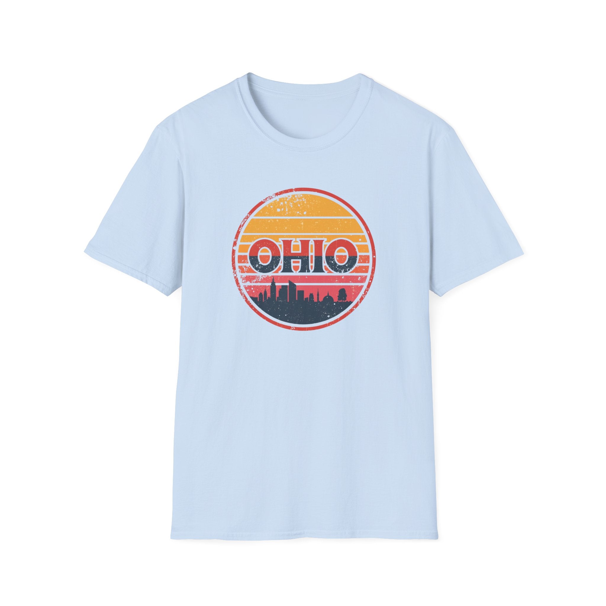 Ohio Retro Sunset T-Shirt — Vintage State Skyline Tee