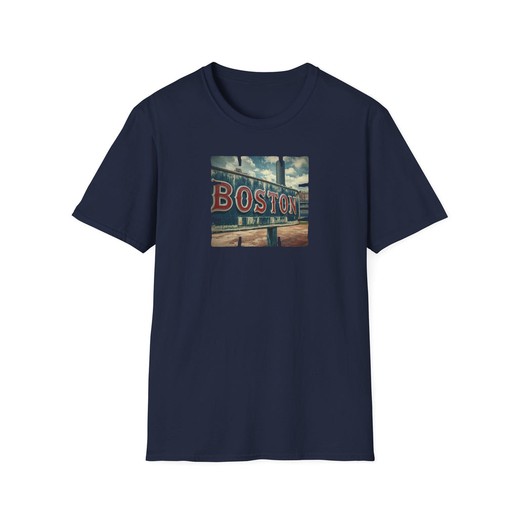 Boston Neon Sign T-Shirt | Cityscape Vintage Photo Tee