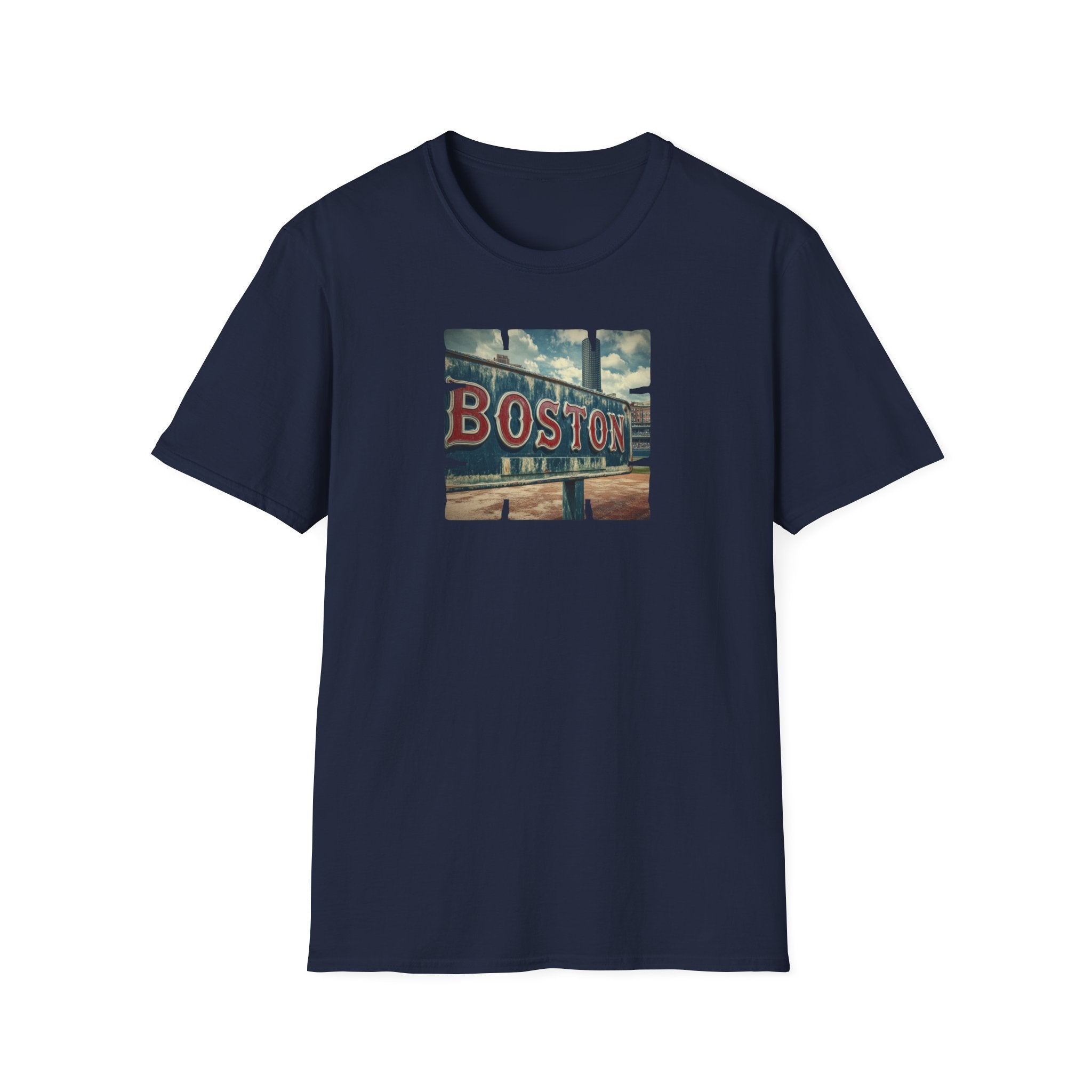Boston Neon Sign T-Shirt | Cityscape Vintage Photo Tee