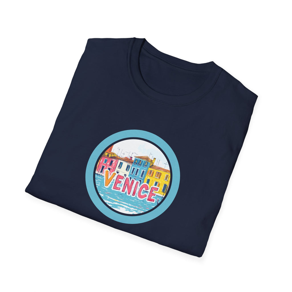Colorful Venice Canal Illustration T-Shirt | Travel Souvenir