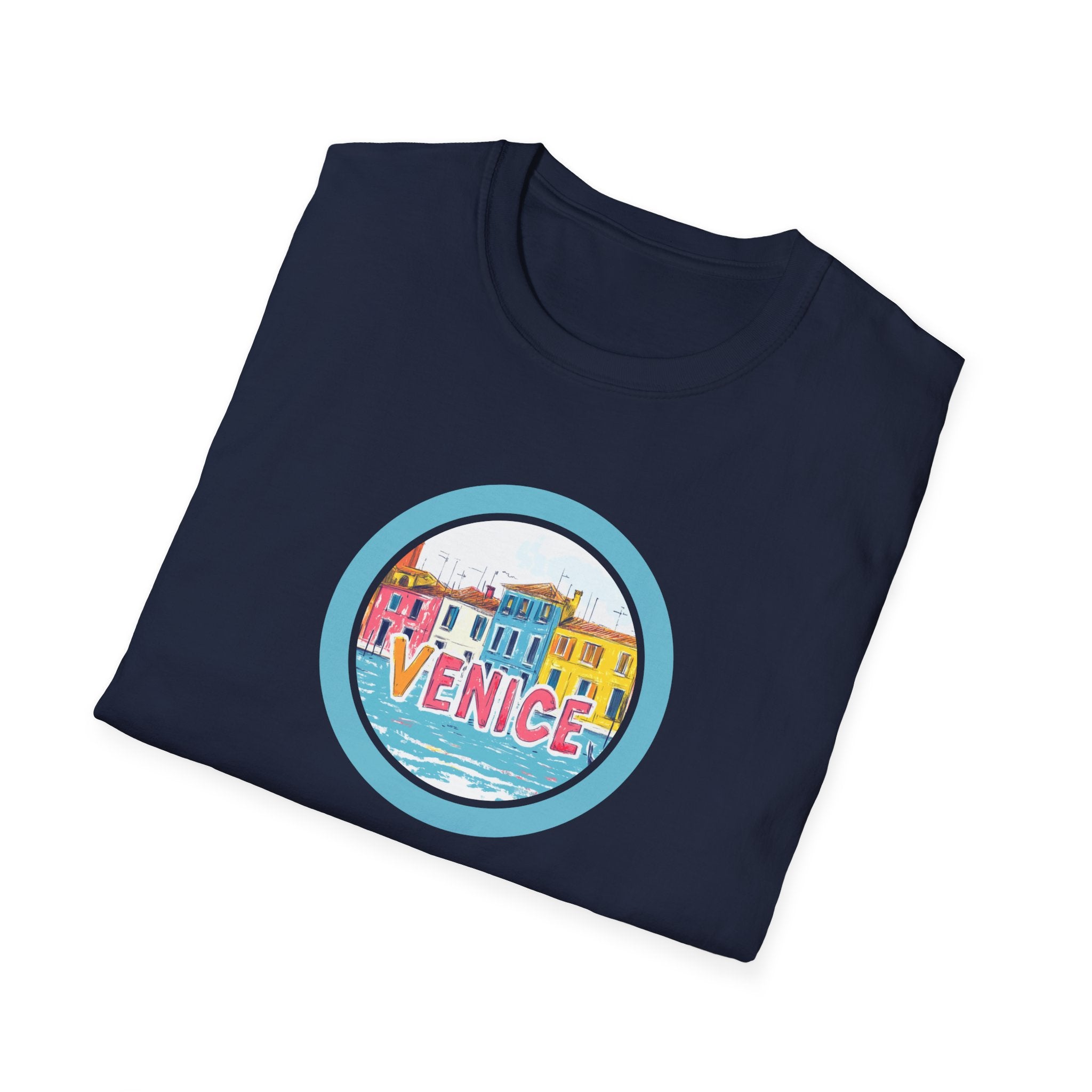 Colorful Venice Canal Illustration T-Shirt | Travel Souvenir