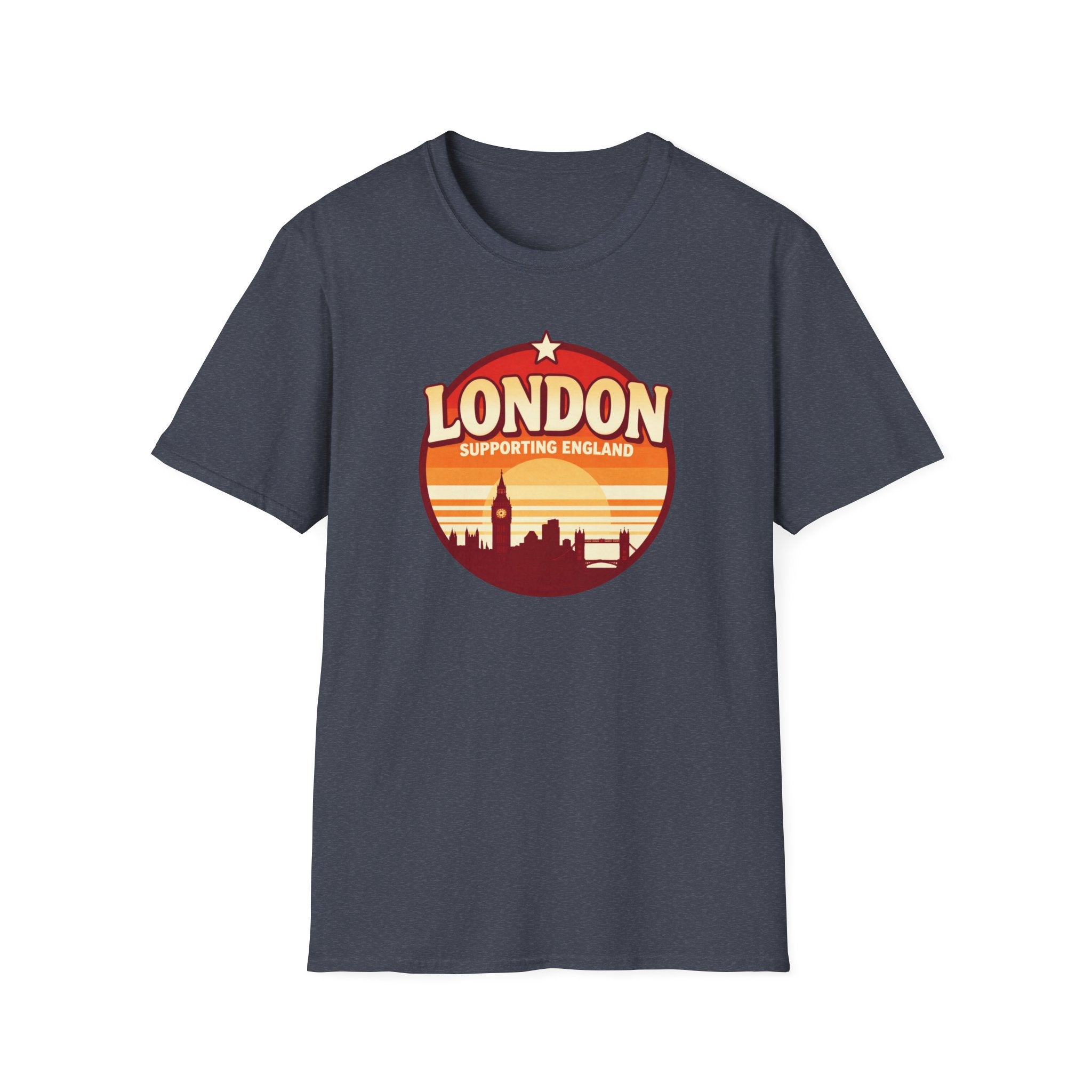 London Skyline T‑Shirt — Supporting England Retro Sunset Graphic