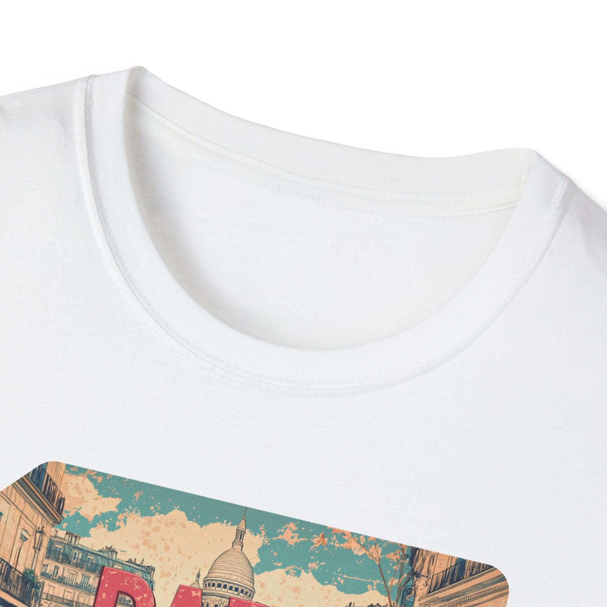 Paris Retro Street Scene T-Shirt | Vintage Parisian Graphic