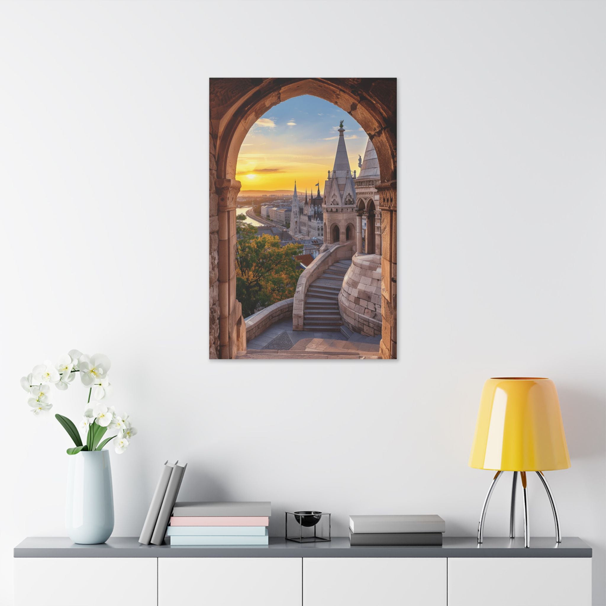 Budapest Fisherman's Bastion Sunset Canvas