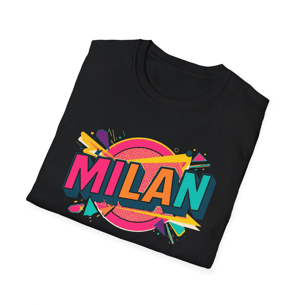 Milan Retro Pop Graphic T-Shirt — Colorful City Name Tee