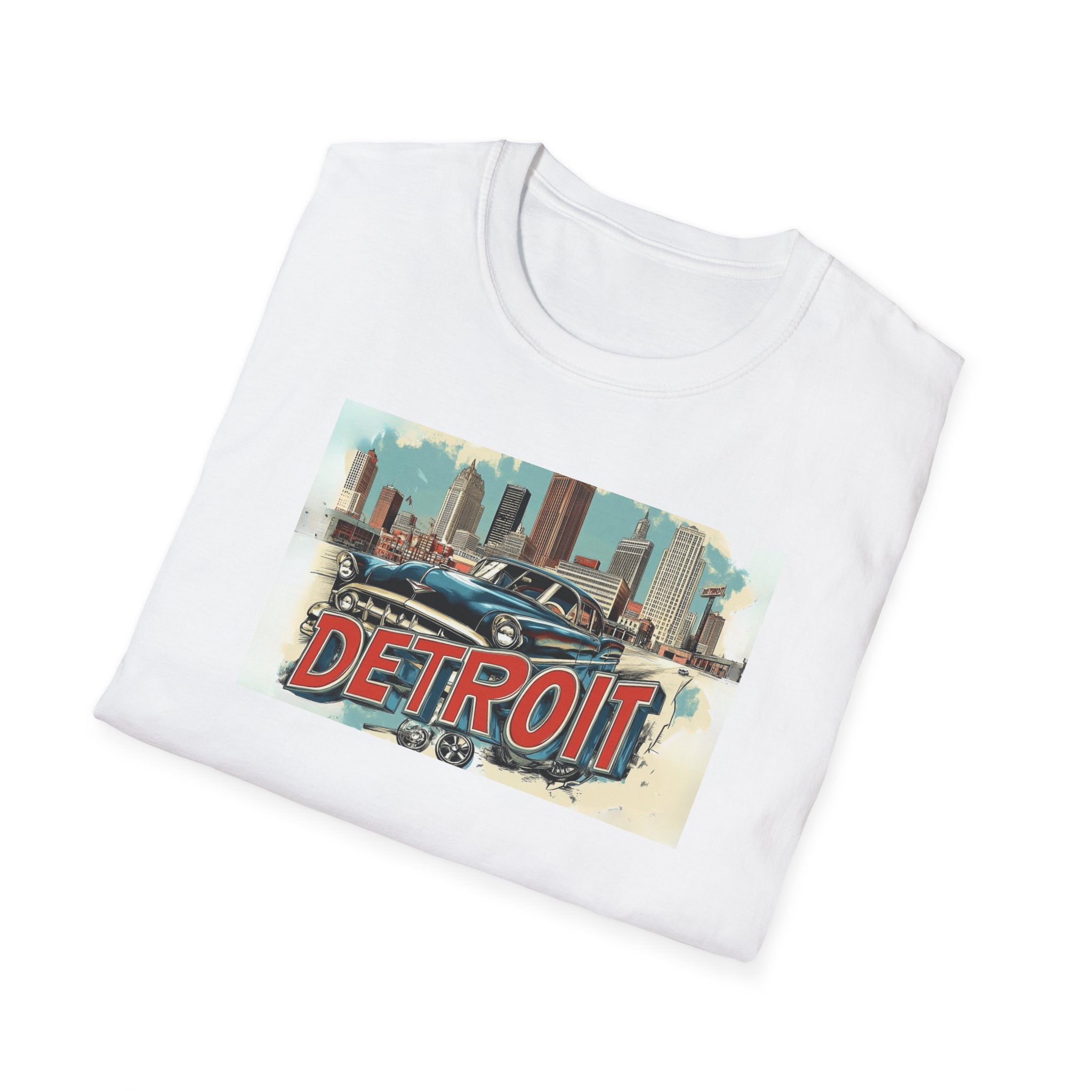 Detroit Classic Car Tee | Detroit skyline vintage graphic T-Shirt