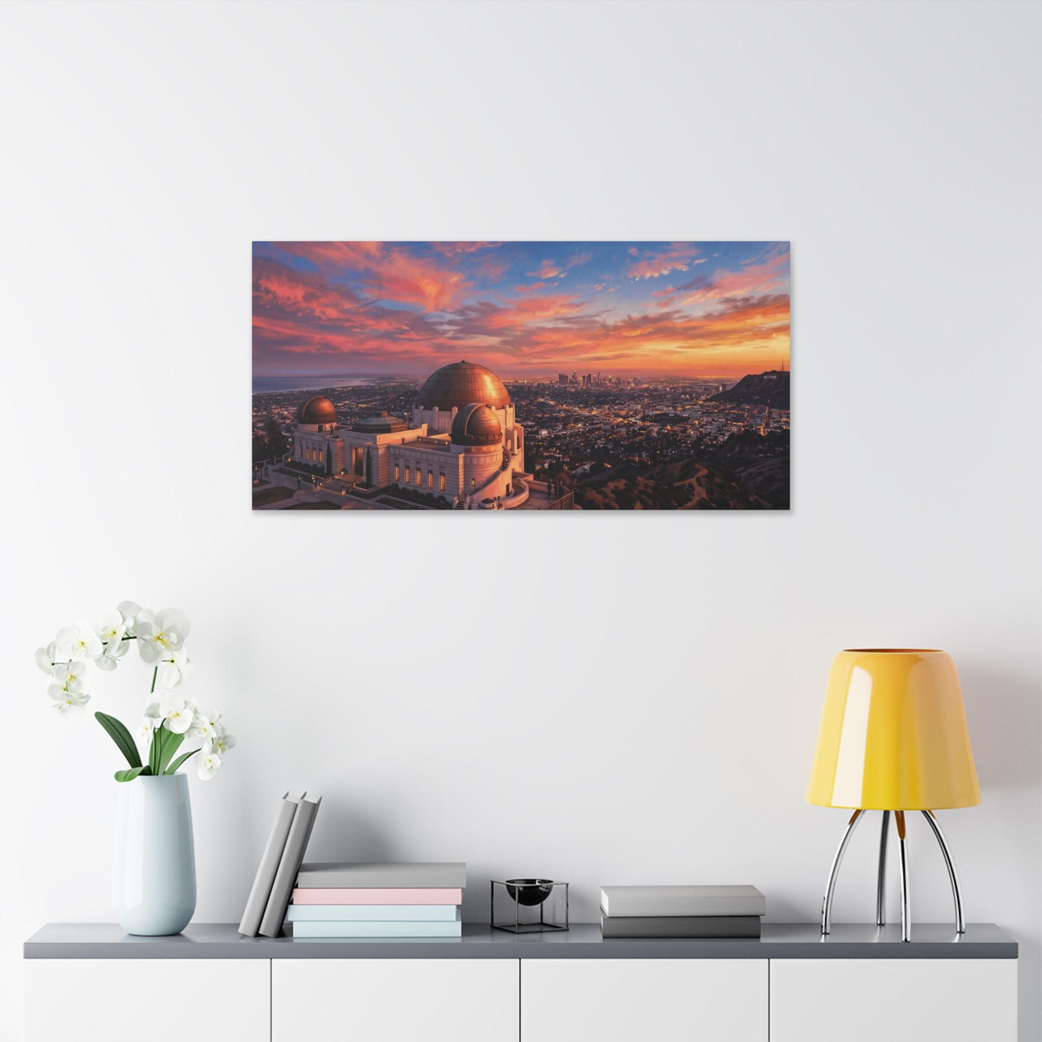 Griffith Observatory Sunset Canvas — Los Angeles Skyline Wall Art
