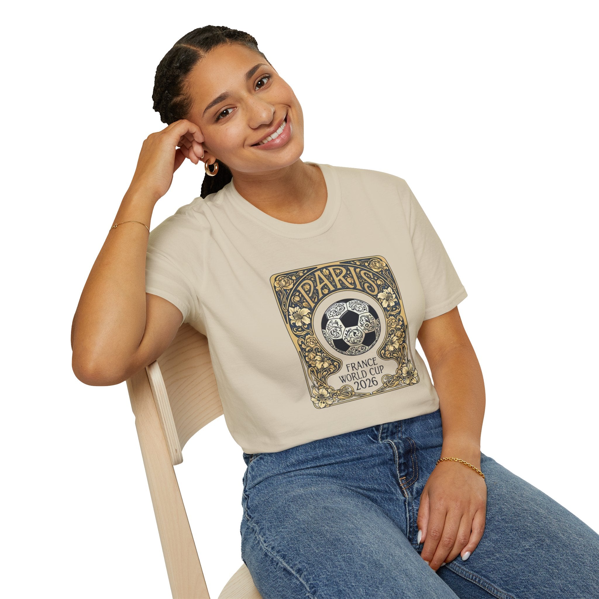 Paris 2026 World Cup Soccer T-Shirt — Retro Floral Football Design
