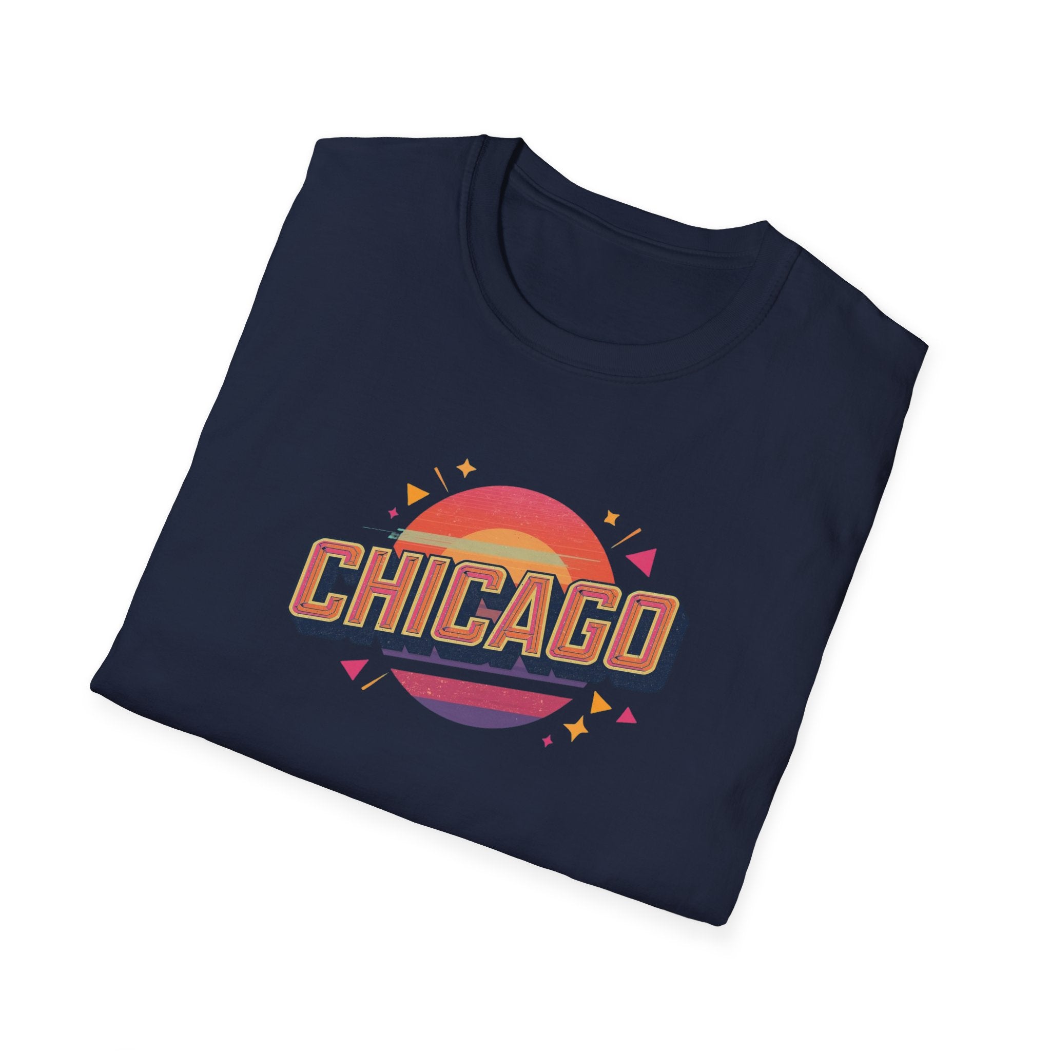 Chicago Retro Sunset T-Shirt | City Pride, Vintage Typography