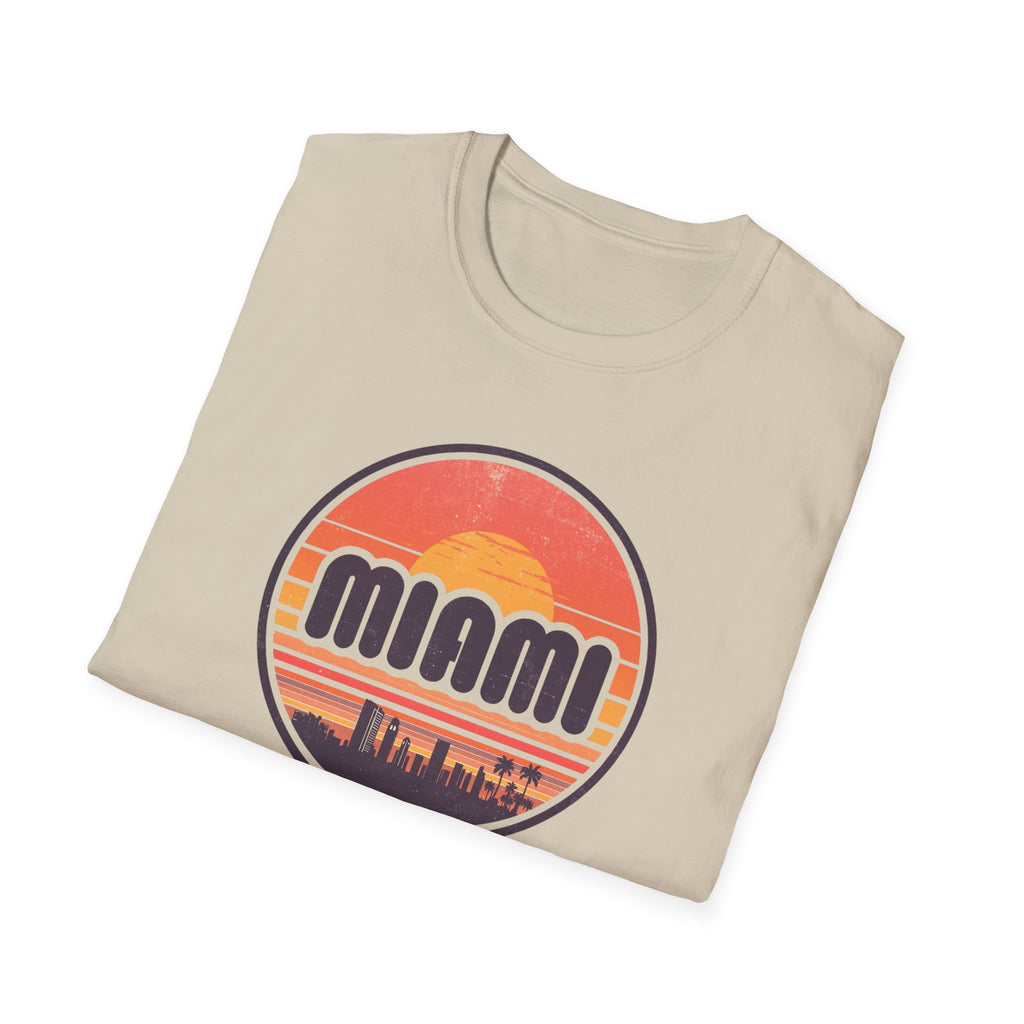Miami Sunset T-Shirt — Retro Beach Skyline Tee