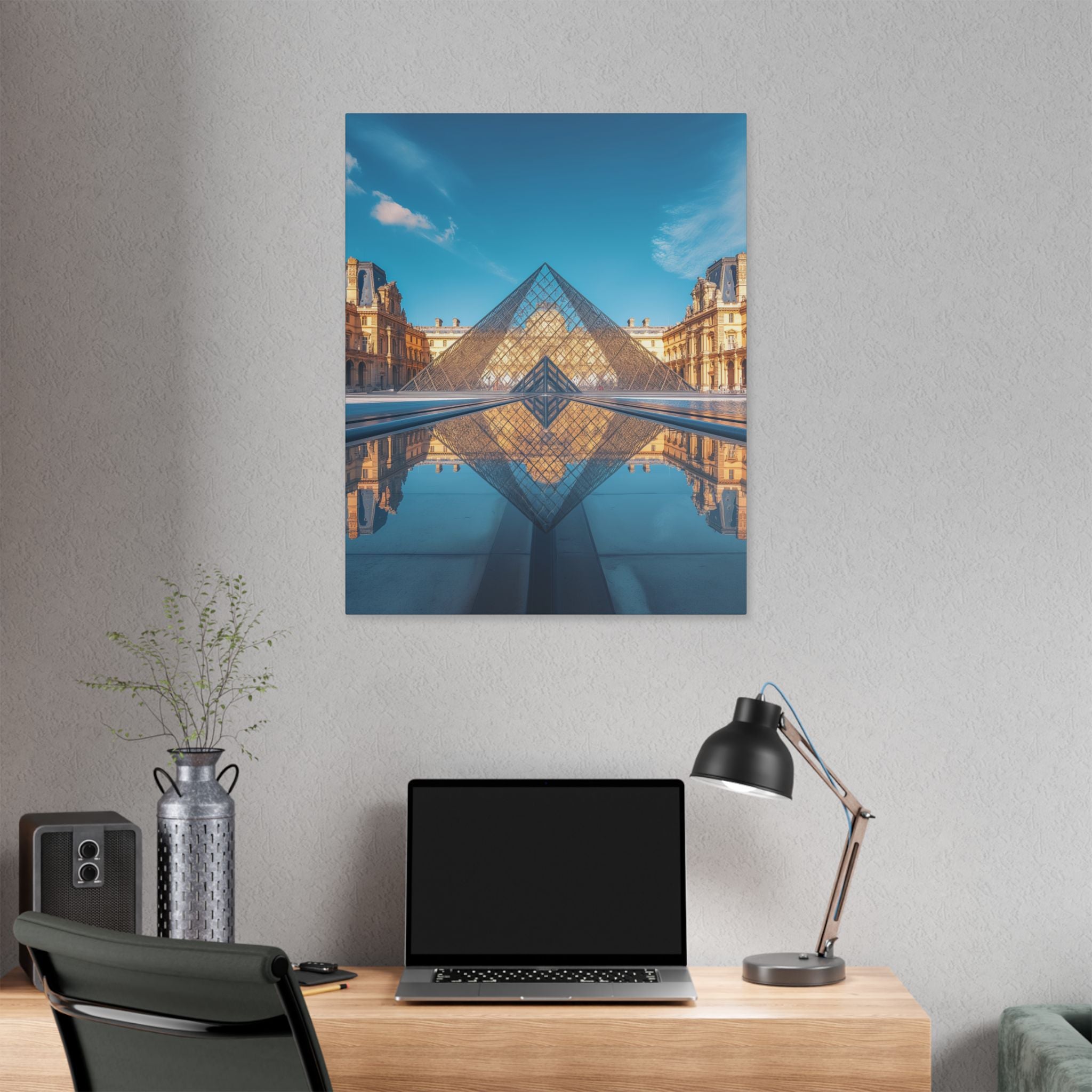Louvre Glass Pyramid Canvas Print — Paris Travel Wall Art