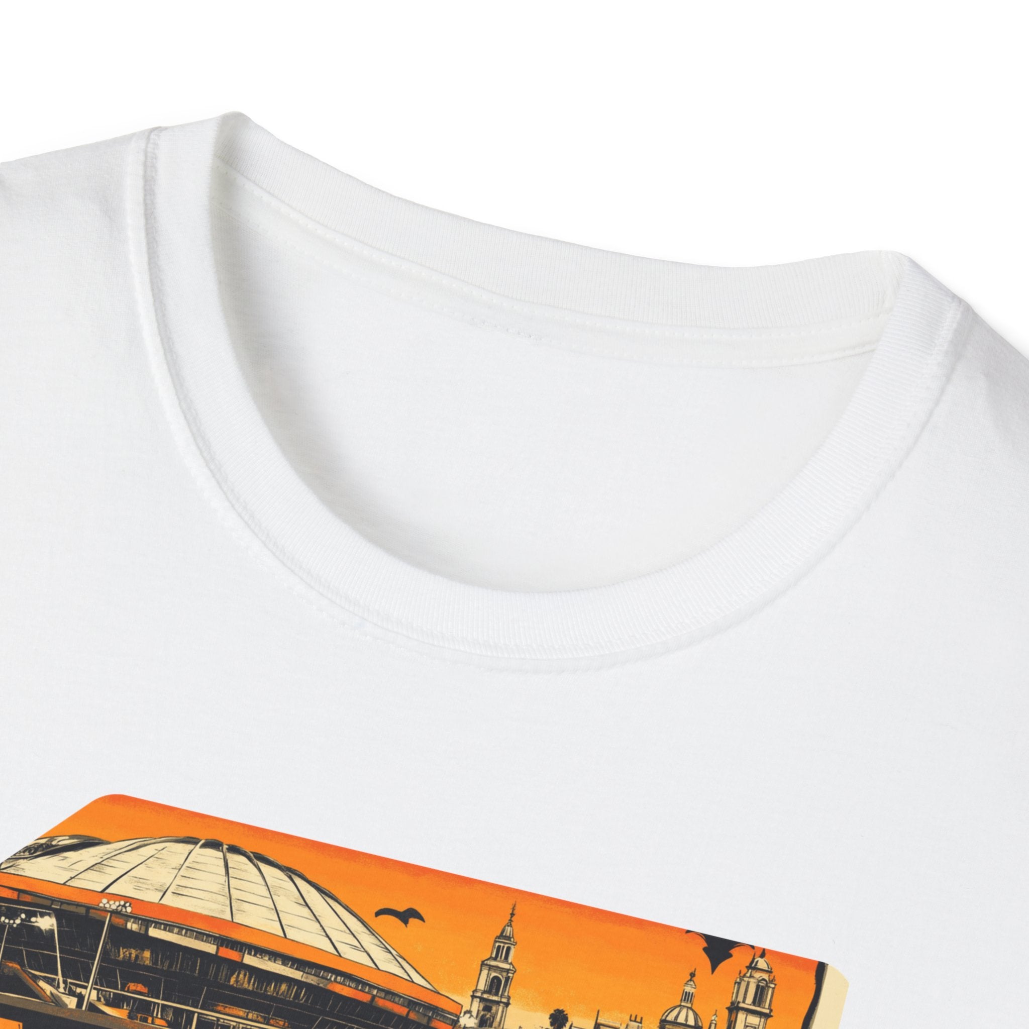 Valencia postcard skyline T-Shirt | Retro cityscape, orange sunset