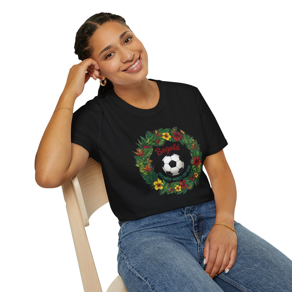 Bogotá Soccer Wreath T-Shirt — World Cup Football Holiday Tee