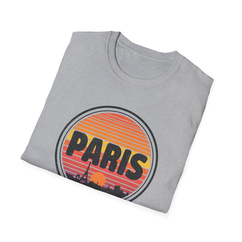 Paris Sunset T-Shirt — Retro Eiffel Tower Travel Tee