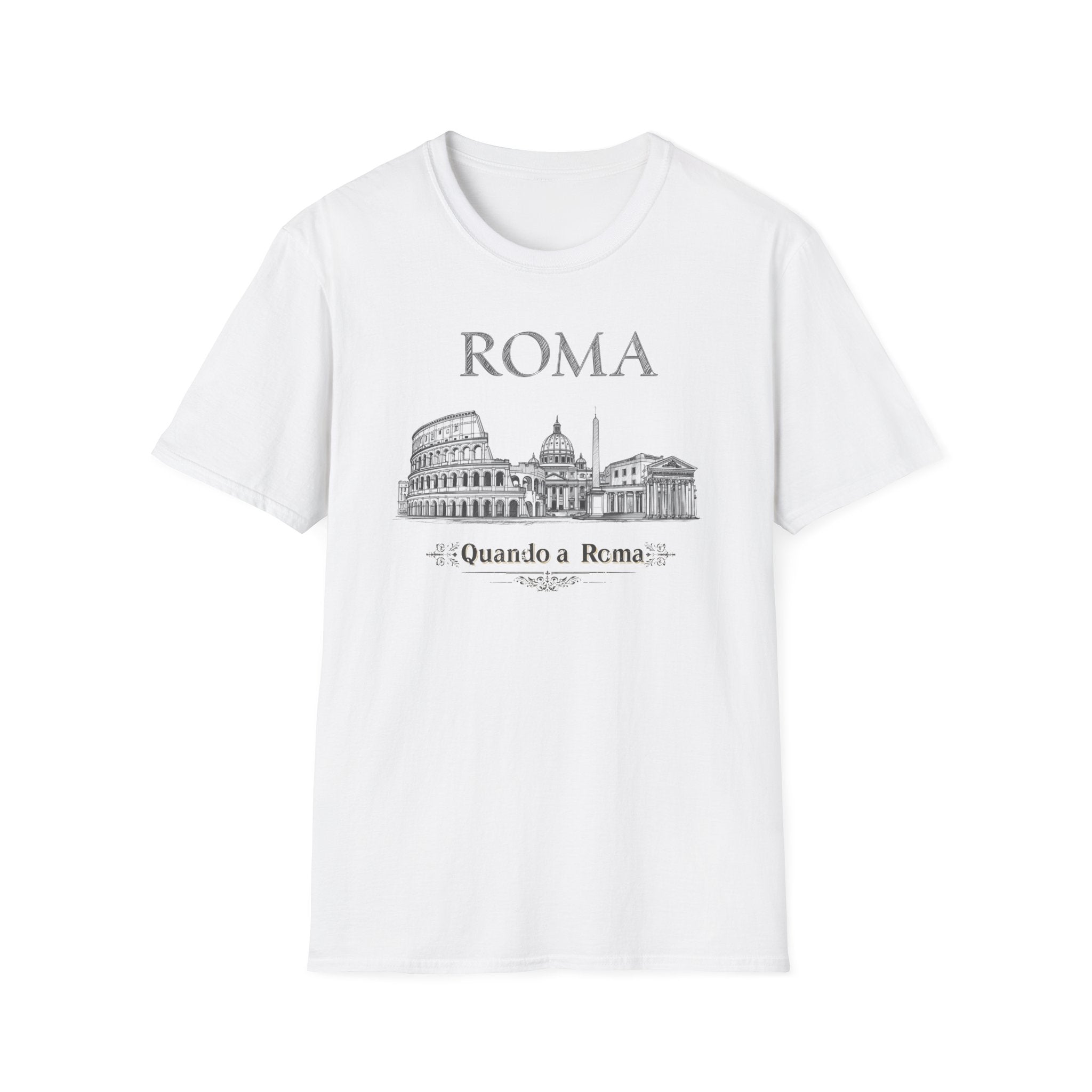 Roma skyline illustration T-Shirt | Colosseum Vatican Stencil