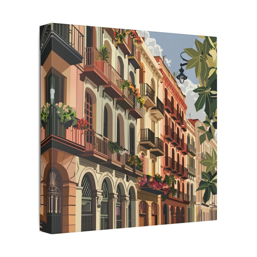 Mediterranean Balcony Street Canvas