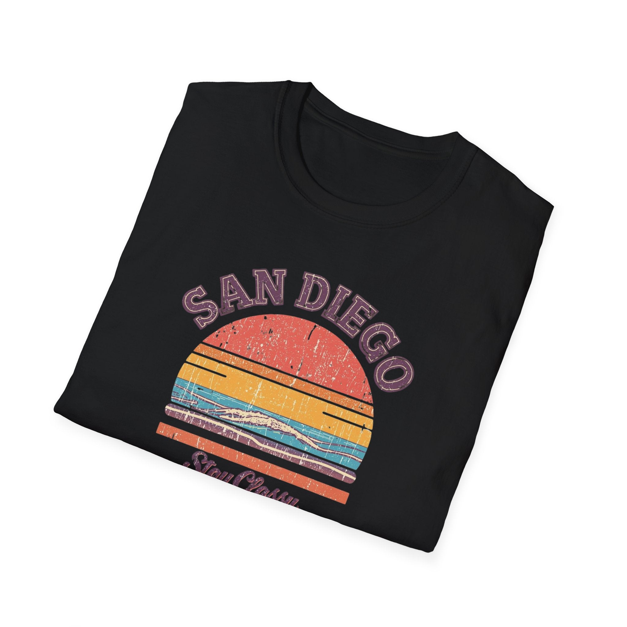 San Diego Retro Sunset T-Shirt — Stay Classy Vintage Beach Tee