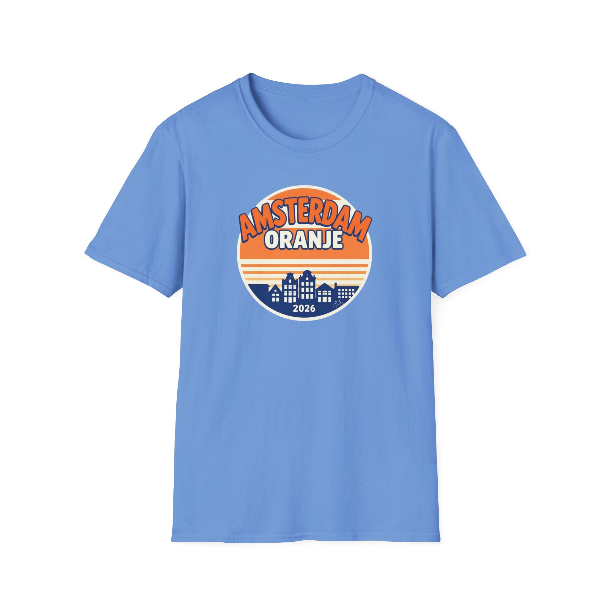 Amsterdam Oranje Vintage Skyline T-Shirt — 2026 Dutch Pride Tee