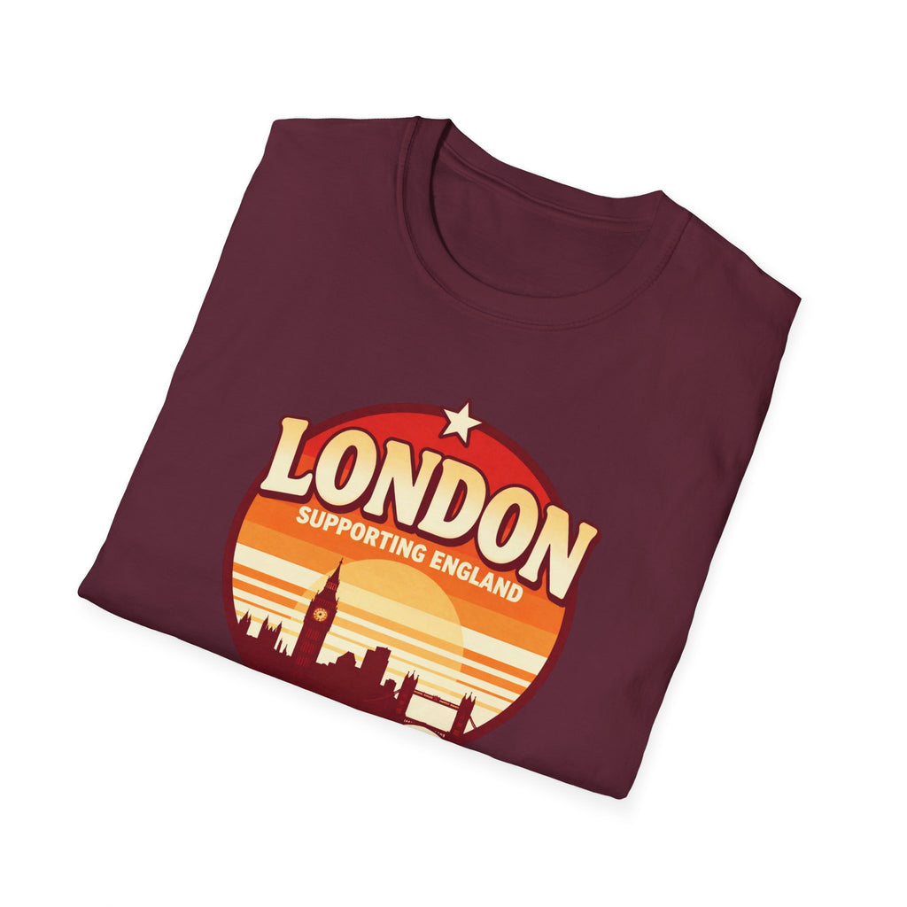 London Skyline T‑Shirt — Supporting England Retro Sunset Graphic