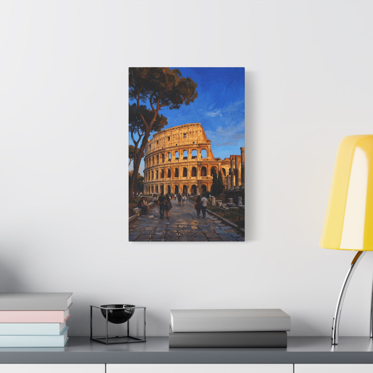 Colosseum Sunset Stretched Canvas — Roman Landmark Wall Art