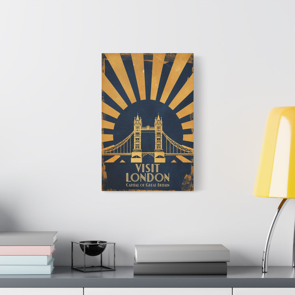 Canvas Wall Art — Vintage 'Visit London' Travel Poster