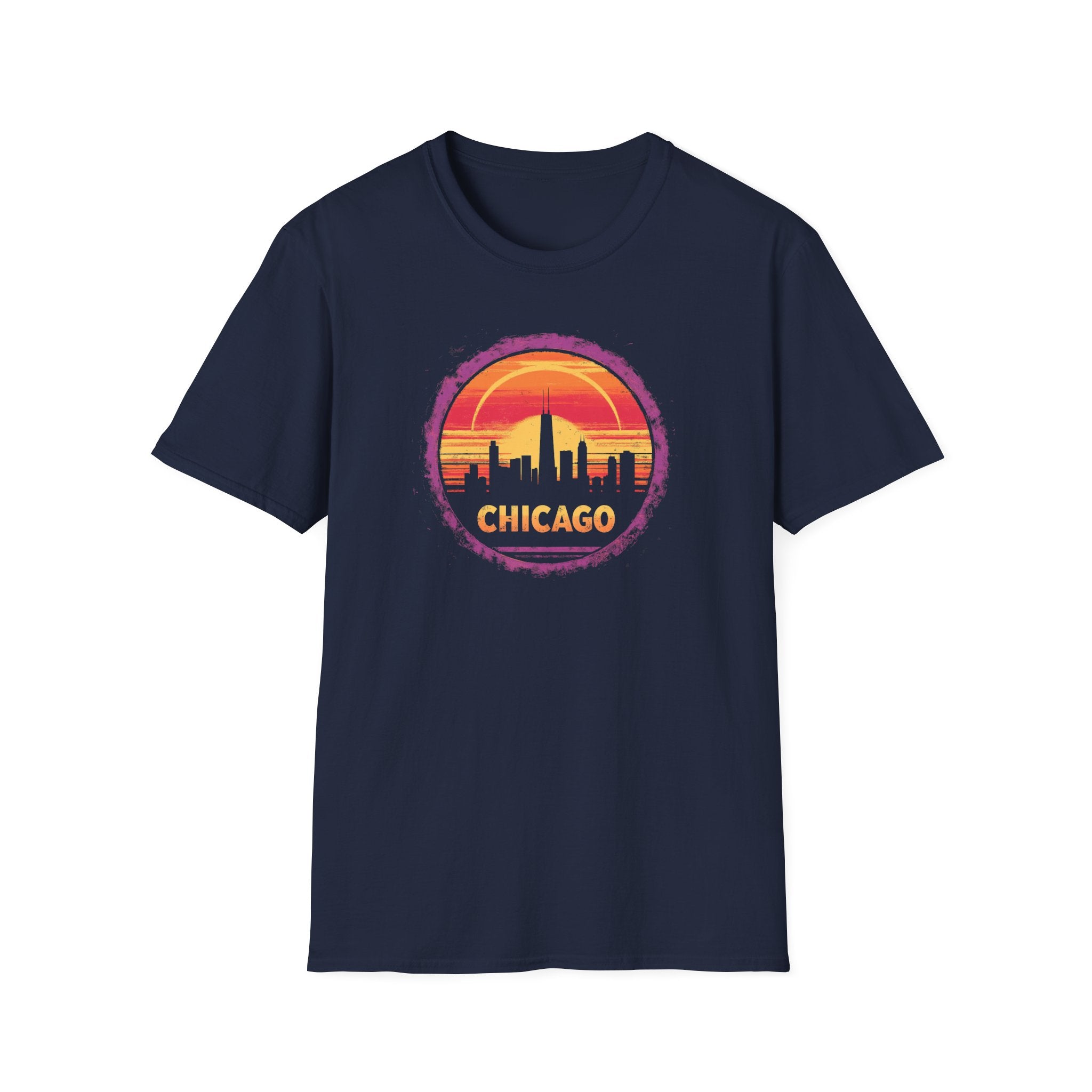 Chicago Sunset Skyline T-Shirt — Retro Cityscape Tee