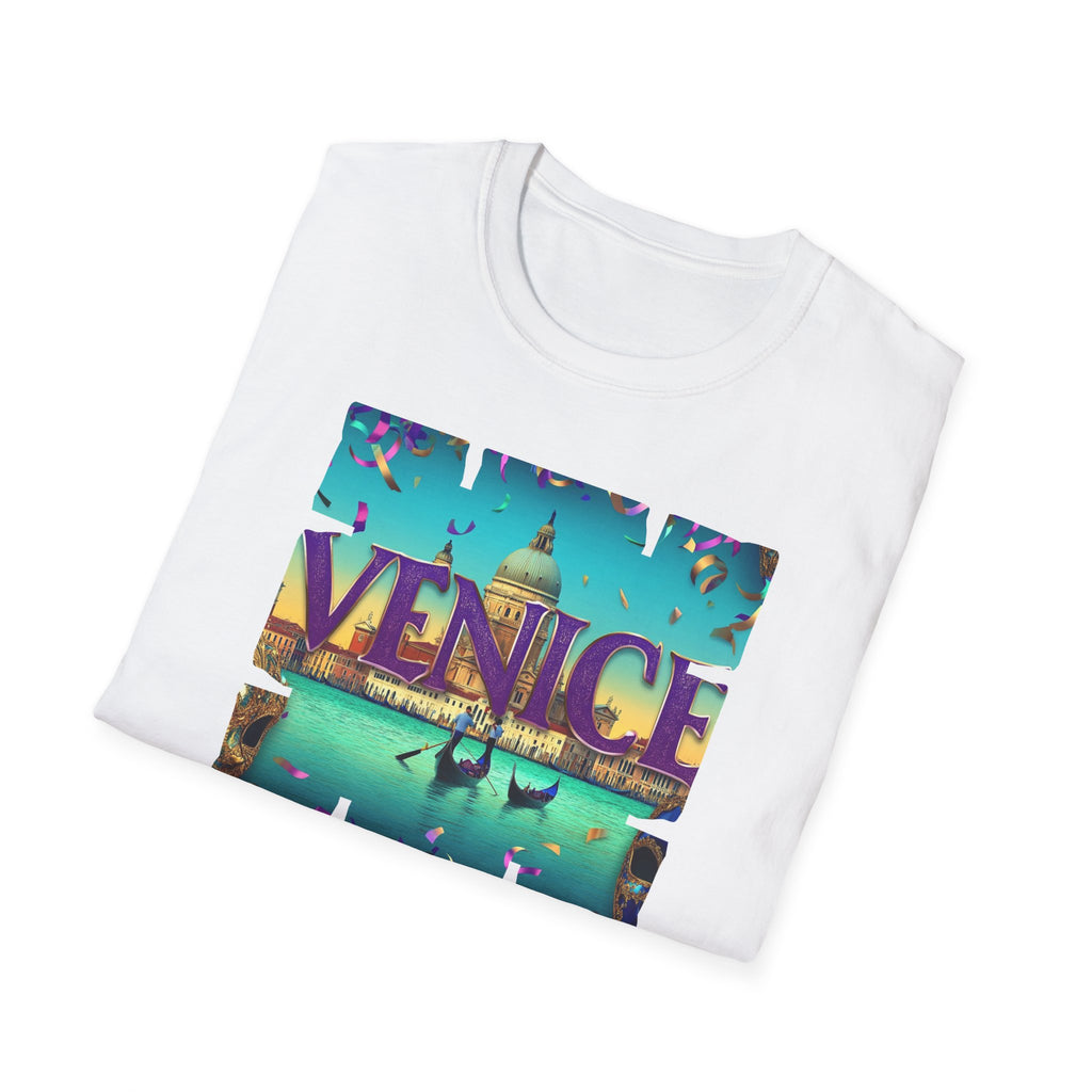 Venice Retro Travel Poster T-Shirt | Italian Canal Gondola Design