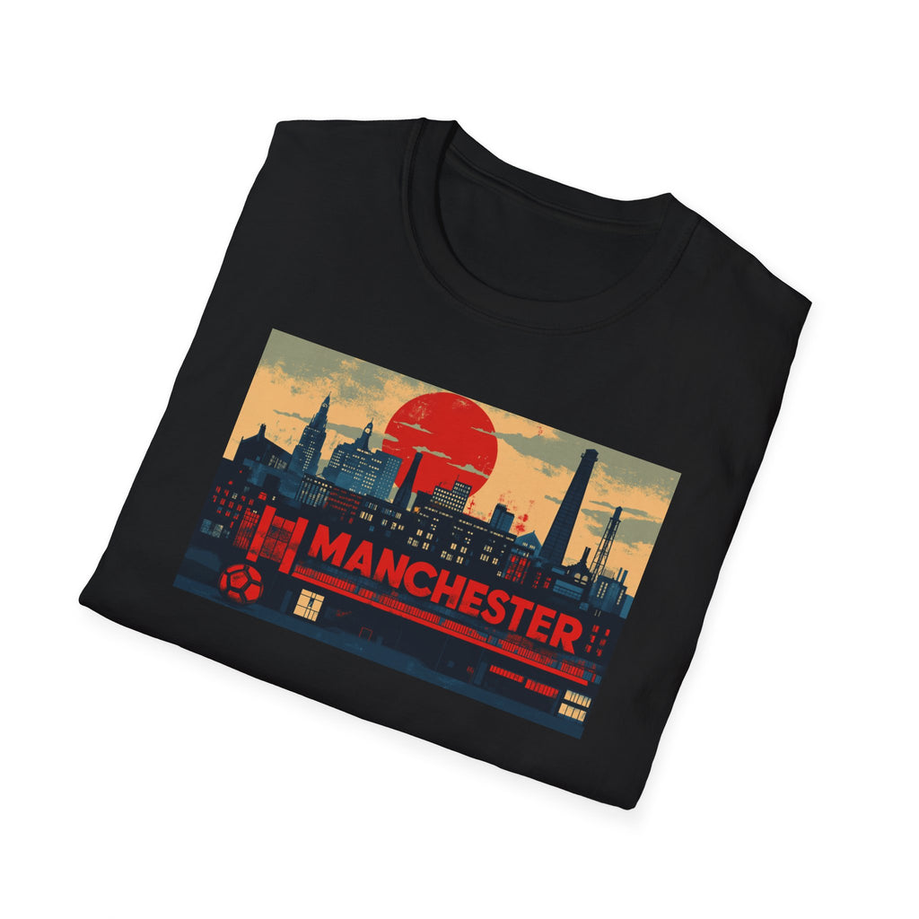 Manchester Skyline T-Shirt | Retro Cityscape Travel Tee