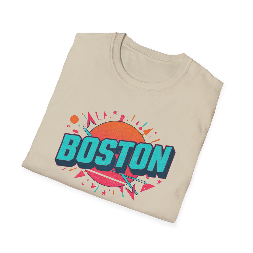 Boston Retro Sunset T-Shirt — Colorful City Graphic Tee