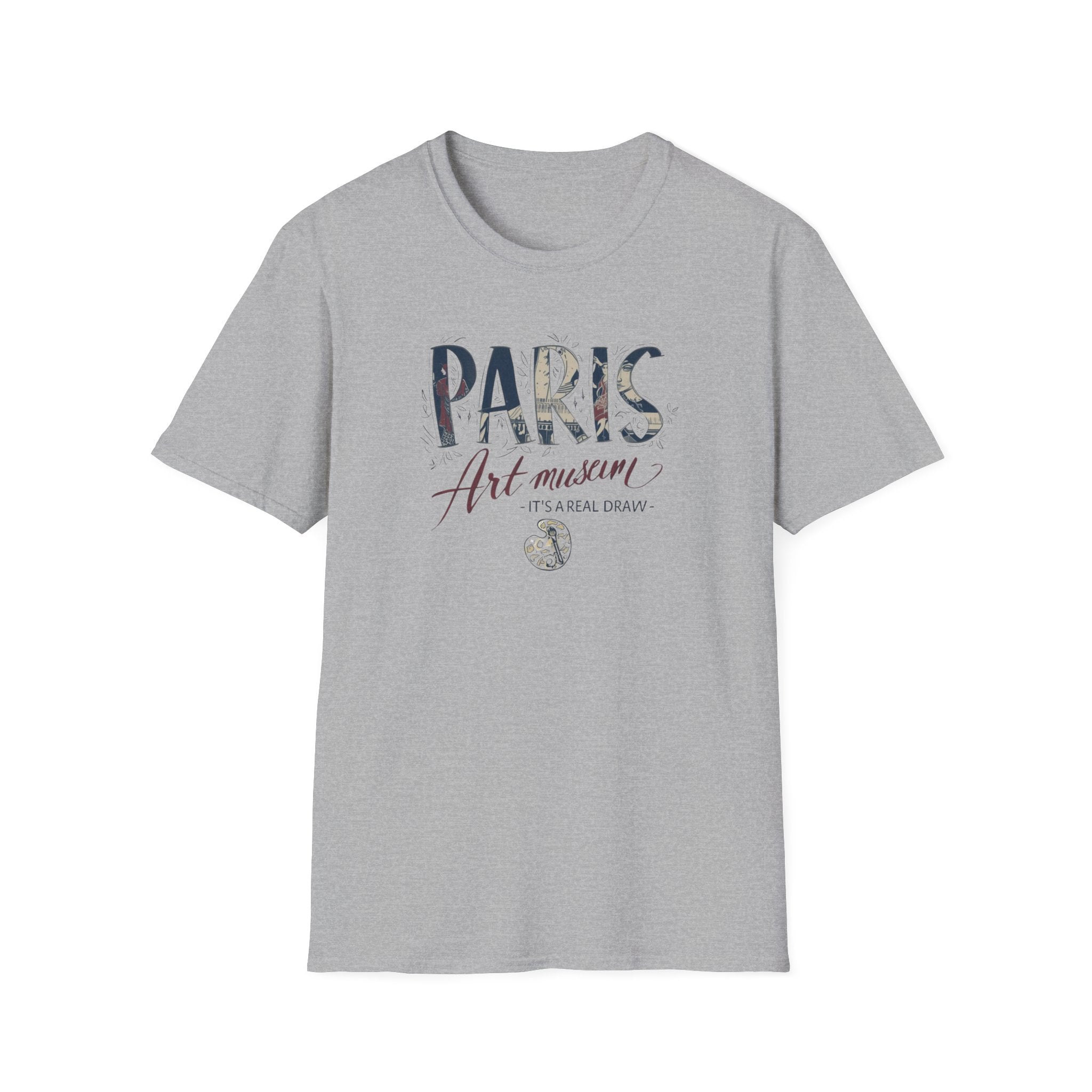 Paris Art Museum T-Shirt — Vintage Floral Typography Travel Tee